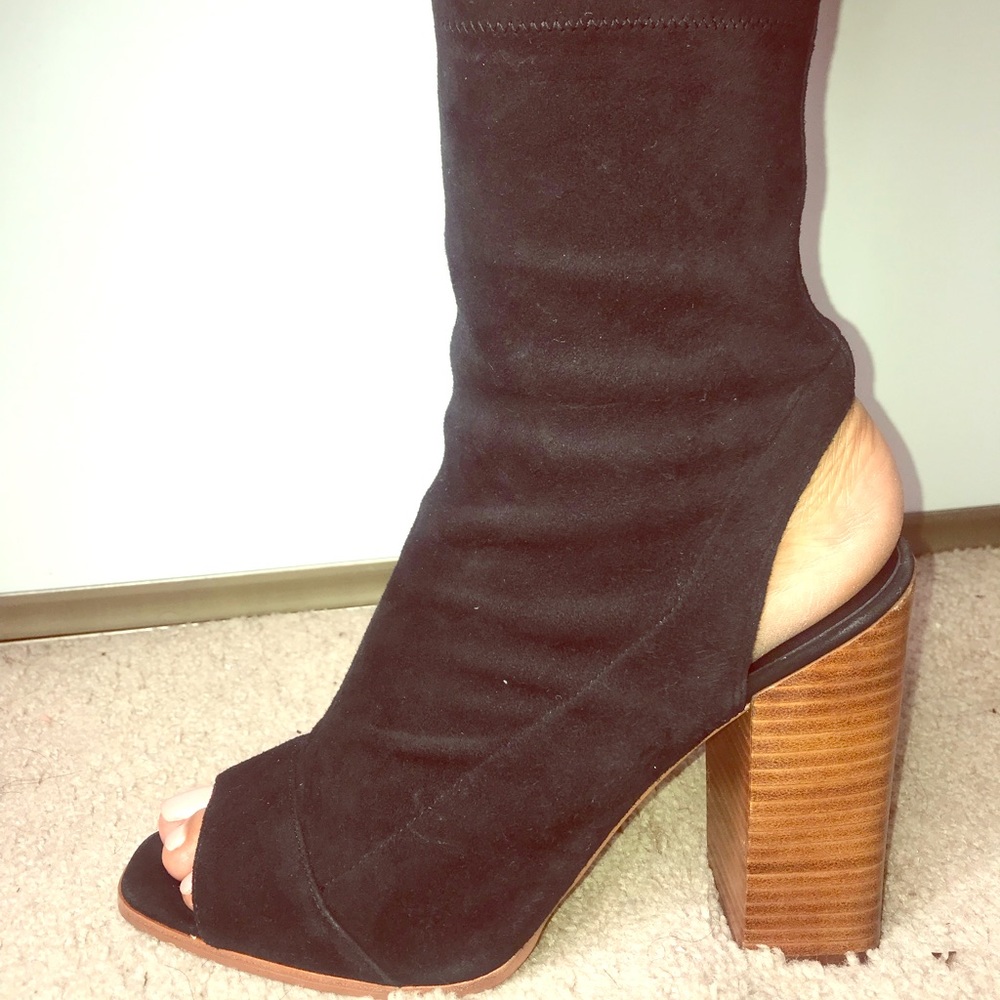 Black Toe Out Bootie
